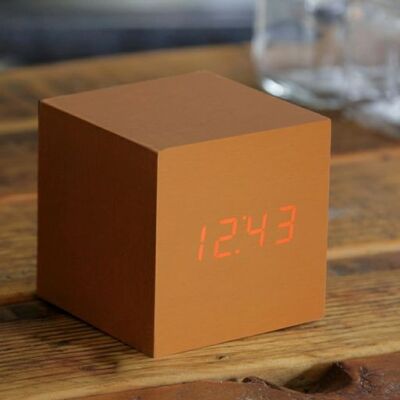 Cube Click Clock Copper / Red LED