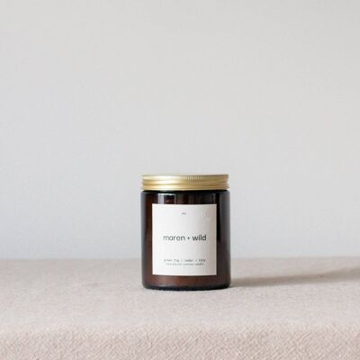 Green Fig / Lily / Cedar Amber Jar Candle
