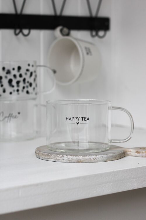 Happy Tea Glass Mug