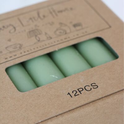 Refillable Pack 12 Candles - Green - 30 packs