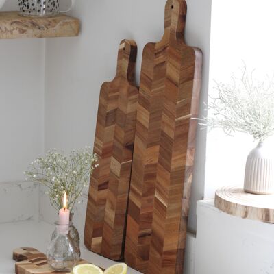 Acacia Herringbone Chopping Boards - Large