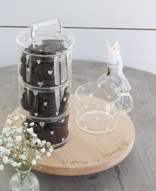 Glass Multi Heart Storage Jar