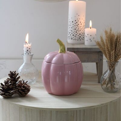 Ceramic Pumpkin Jar - Pink - Small