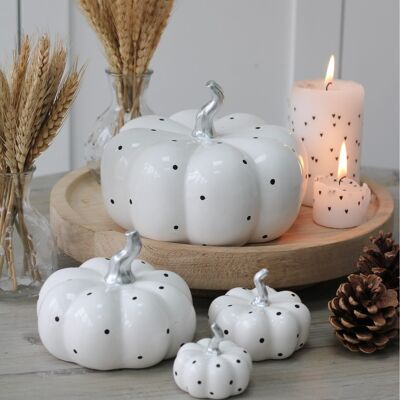 Zucca in ceramica a pois bianchi - Minuscolo