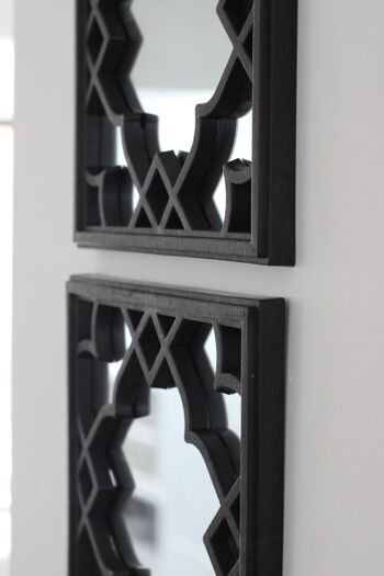 Ensemble de 3 miroirs floraux noirs 2