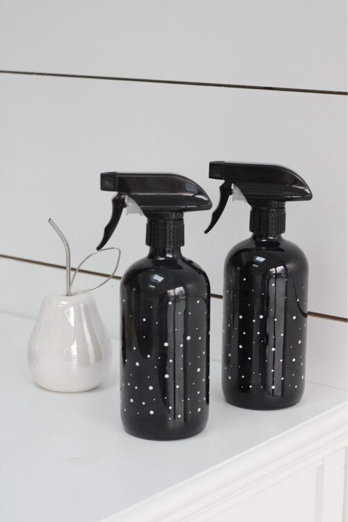 Black Spray Bottle Set -Polka Dot