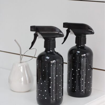 Black Spray Bottle Set -Polka Dot