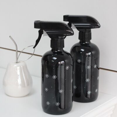 Juego de botellas de spray negras - Varios estilos - Floral