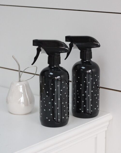 Black Spray Bottle Set - Various Styles - Starry