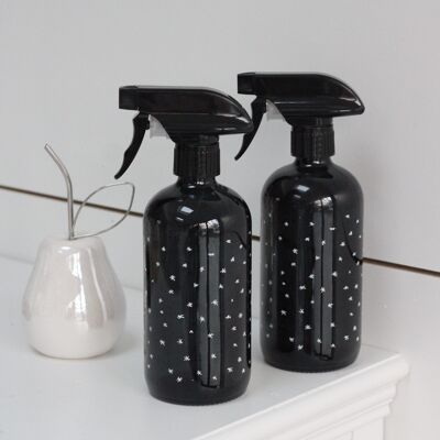 Black Spray Bottle Set - Various Styles - Starry