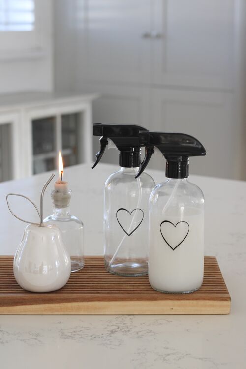 Clear Spray Bottle Set - Various Styles - Single heart