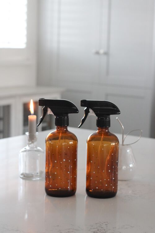 Amber Spray Bottle Set - Various Styles - Polka Dot