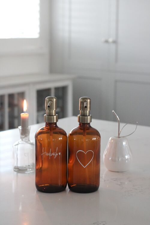 Amber Soap Bottle Set - Various Styles - Hand Wash