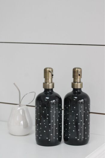 Ensemble de bouteilles de savon noir - Différents styles - Étoilé