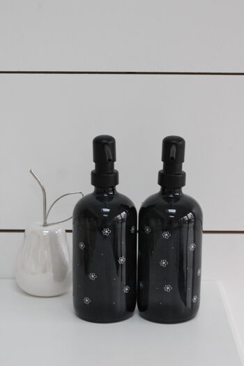 Ensemble de bouteilles de savon noir - Différents styles - Floral