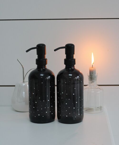 Black Soap Bottle Set - Polka Dot