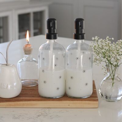 Clear Soap Bottle Set - Floral