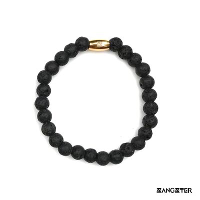 Black Lavastone Mens Bracelet ,  SKU214