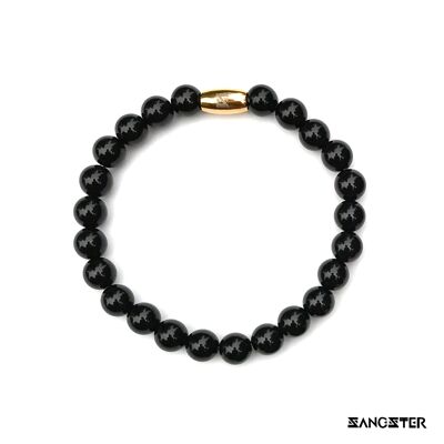 Gloss Black Onyx Mens Bracelet ,  SKU215