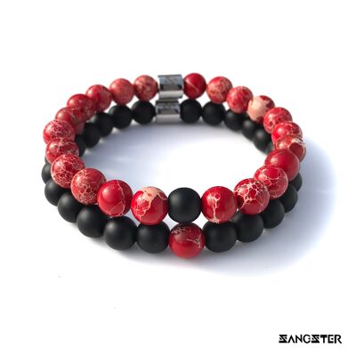Red Jasper Mens Bracelet Set ,  SKU490