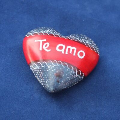 Herz medium Te amo - Speckstein