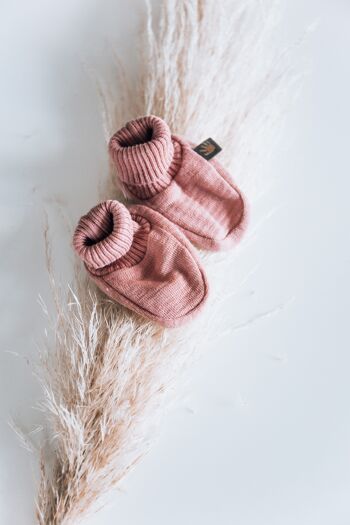 FIL AMBRE | CHAUSSONS | Rose des cendres | 6-12/18M 6