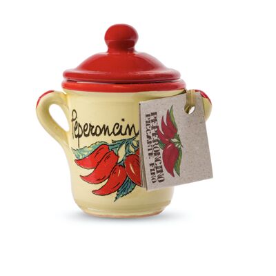 Polvere di Peperoncino Calabrese in Vaso di Terracotta Fatto a Mano