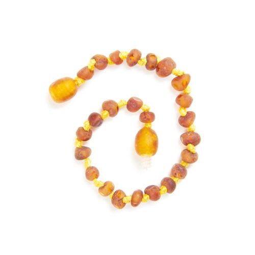 Burnished Honey Amber Anklet / Bracelet / Necklace - 14 cm - Yellow
