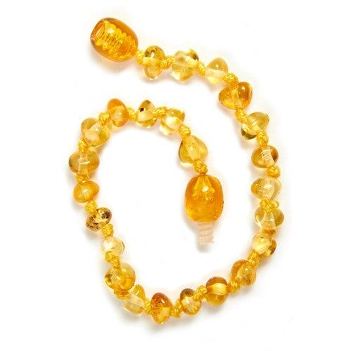 Lemon Amber Anklet / Bracelet / Necklace - 12 cm - Yellow
