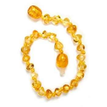 Bracelet de Cheville / Bracelet / Collier Ambre Citron - 21 cm - Orange