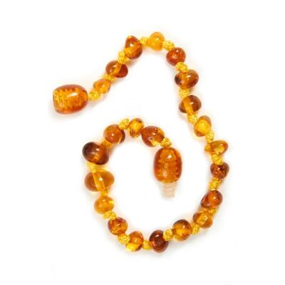 Bracelet de Cheville / Bracelet / Collier Ambre Miel - 17 cm - Orange