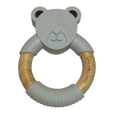 Teddy Bear Teething Ring - Grey
