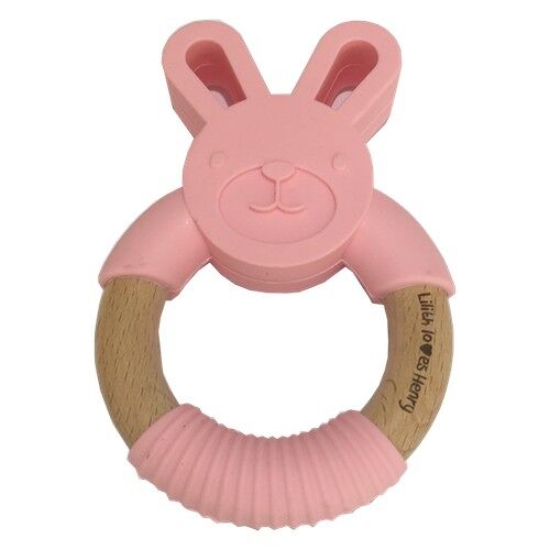 Rabbit Teething Ring - Pink