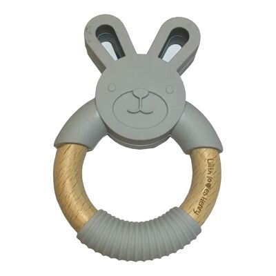 Rabbit Teething Ring - Grey