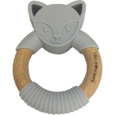 Fox Teething Ring - Grey