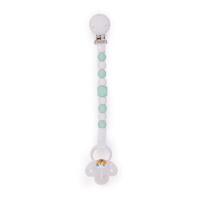 Dummy Clip / Soother Clip - Mint & White