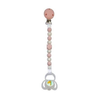 Clip per ciuccio/clip per ciuccio - rosa baby e perla