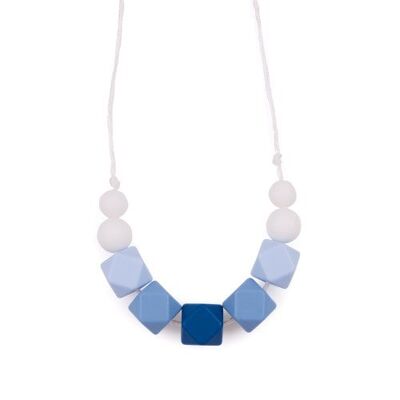 Collares de dentición / alimentación - Blanco y azul