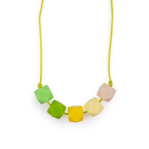 Hexagon Teething / Feeding Necklaces - Yellow & Greens