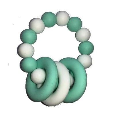 Teething Ring - Mint & White