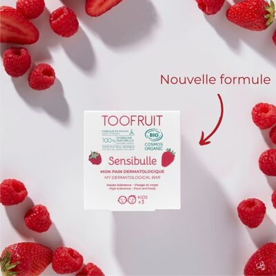 Sensibulle, pain dermatologique haute tolèrance BIO 
 Fraise - Framboise