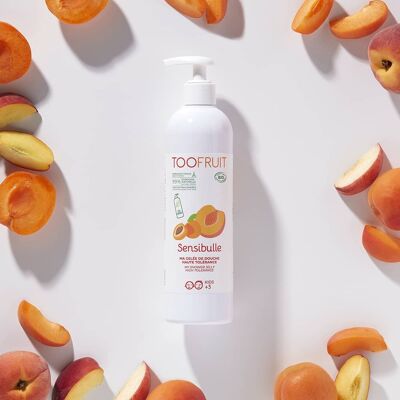 Sensibulle, high tolerance organic shower jelly - ECOFORMAT 400 ml Apricot - Peach