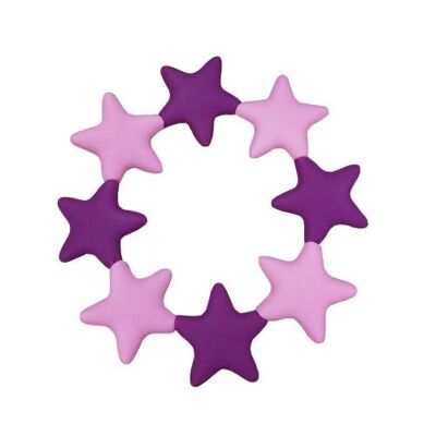 Star Teething Ring - Pink & Magenta