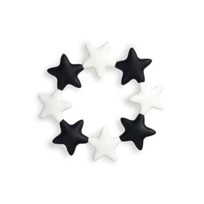 Star Teething Ring - Black & White