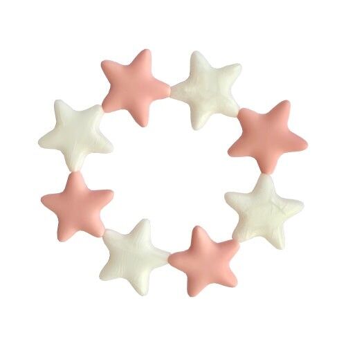 Star Teething Ring - Pink & Metallic