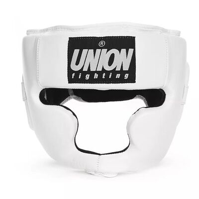 UNION fighting Muay Thai Leather Head Guard White