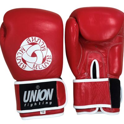 UNION fighting Muay thai Red Boxing Gloves 100% cowhide leather