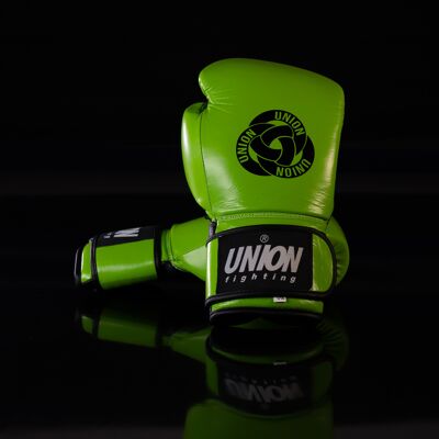 UNION fighting Lime Green Boxing Gloves 100% cowhide leather