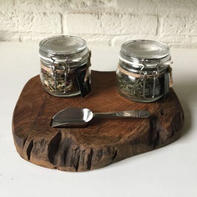 Tea tray Teak wood with 2 flavors