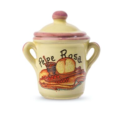 Pepe rosa in vaso di terracotta fatto a mano